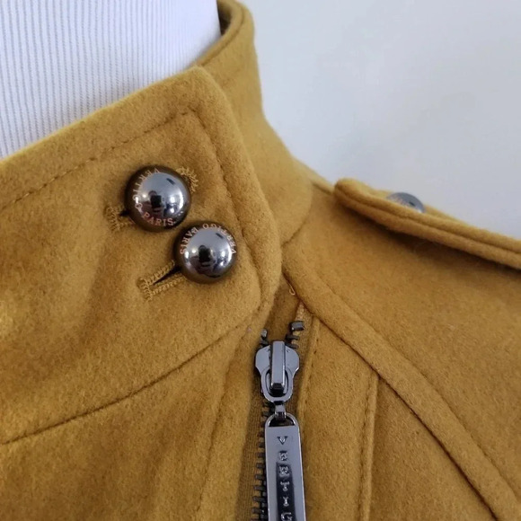 NWT Vertigo Wool Blend Mustard Peacoat S - Picture 5 of 10